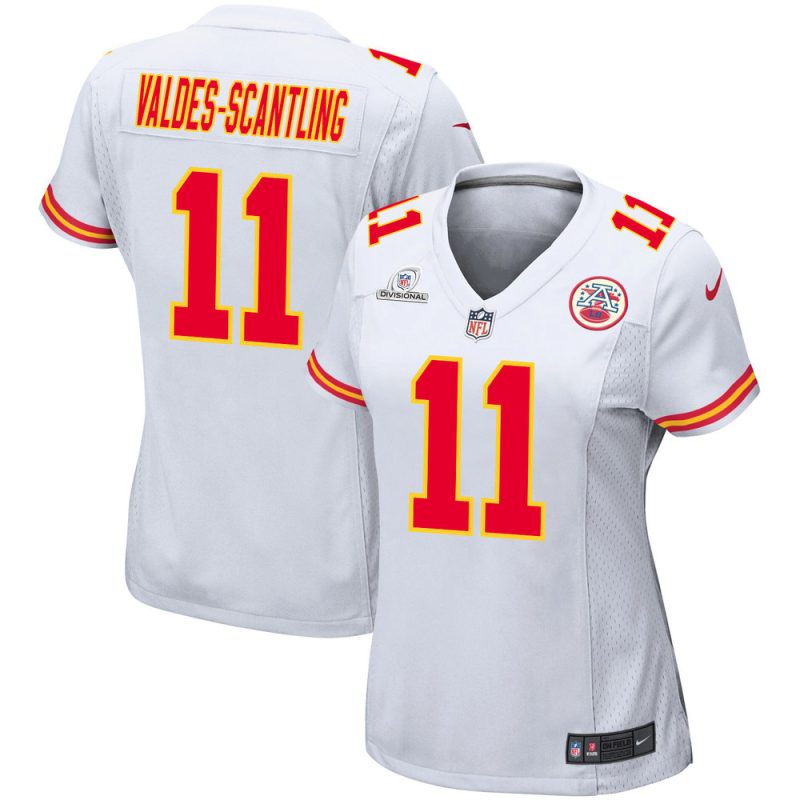 marquez valdes scantling 11 kansas city chiefs super bowl lviii patch game women jersey white