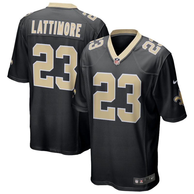 marshon lattimore 23 new orleans saints mens game jersey black