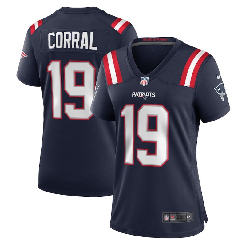 matt corral 19 new england patriots women team game jersey navy