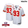 matt dickerson 93 kansas city chiefs super bowl lviii champions 4 stars patch game youth jersey white