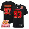 matt dickerson 93 kansas city chiefs super bowl lviii champions 4x fashion game youth jersey carbon black