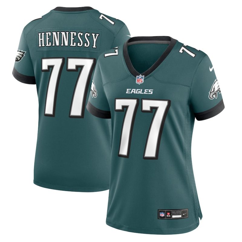 matt hennessy 77 philadelphia eagles women game jersey midnight green