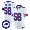 matt milano 58 buffalo bills 50th charging logo patch game men jersey white