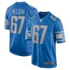 matt nelson 67 detroit lions men game jersey blue