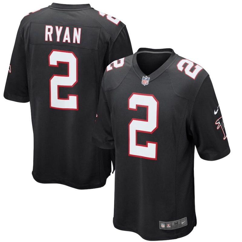 matt ryan 2 atlanta falcons youth alternate game jersey black