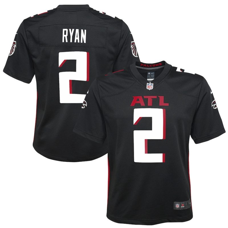 matt ryan 2 atlanta falcons youth game jersey black