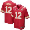 mecole hardman 12 kansas city chiefs afc champions patch game men jersey red