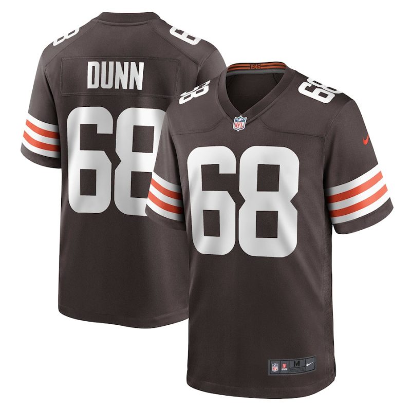 michael dunn 68 cleveland browns mens game jersey brown