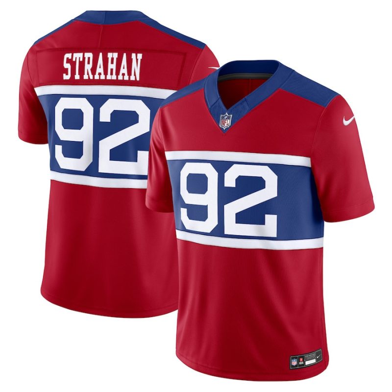 michael strahan 92 new york giants alternate vapor f u s e retired player limited men jersey century red