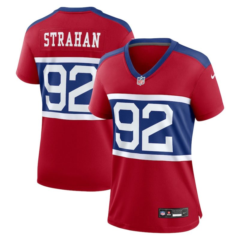 michael strahan 92 new york giants womens alternate retired player game jersey century red