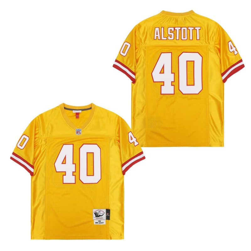 mike alstott 40 tampa bay buccaneers throwback men jersey yellow