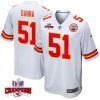 mike danna 51 kansas city chiefs super bowl lviii champions 4 stars patch game men jersey white