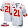 mike edwards 21 kansas city chiefs super bowl lviii champions 4 stars patch game men jersey white