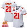 mike edwards 21 kansas city chiefs super bowl lviii champions 4x game women jersey white