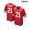 mike edwards 21 kansas city chiefs super bowl lviii patch game youth jersey red