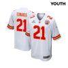 mike edwards 21 kansas city chiefs super bowl lviii patch game youth jersey white