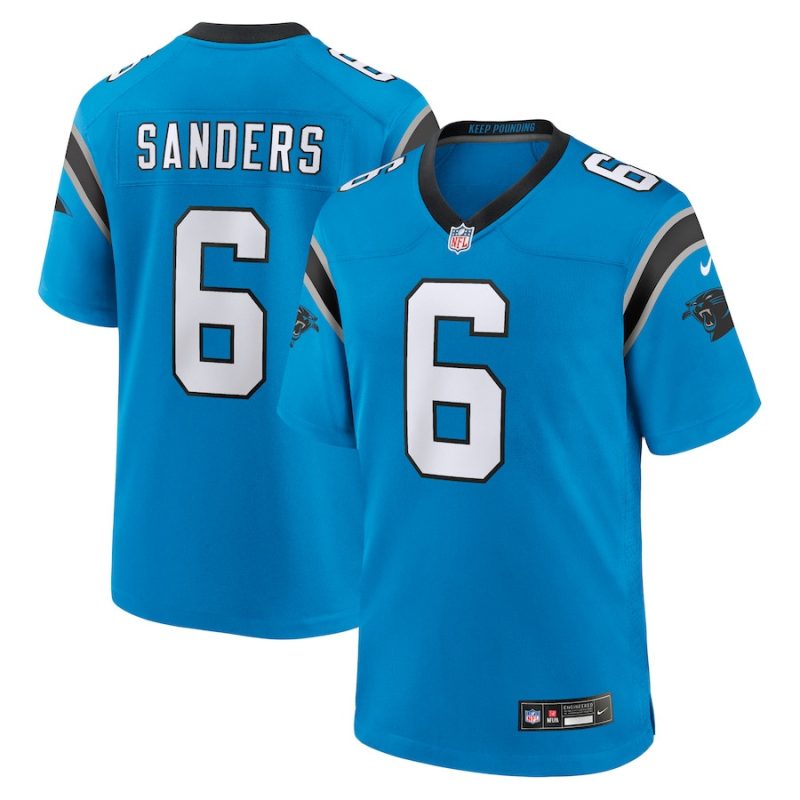 miles sanders 6 carolina panthers mens team game jersey blue