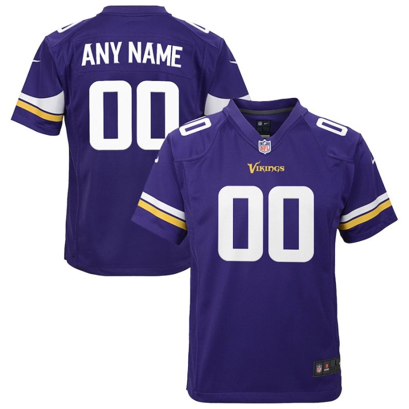 minnesota vikings custom youth classic game jersey purple