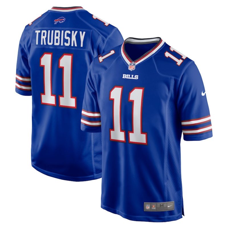 mitchell trubisky 11 buffalo bills game men jersey royal