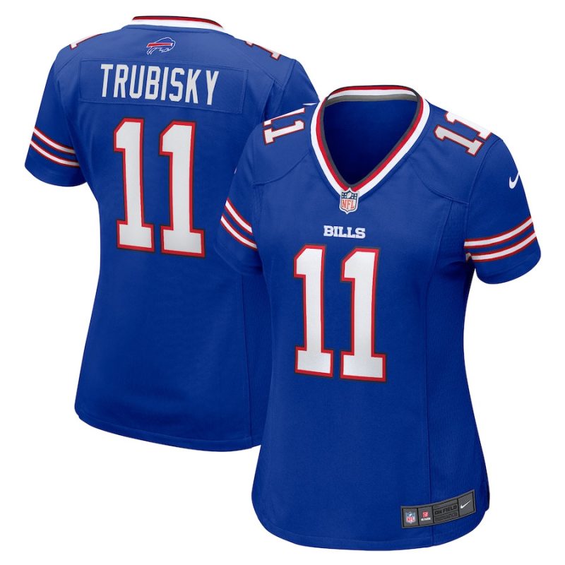 mitchell trubisky 11 buffalo bills game women jersey royal