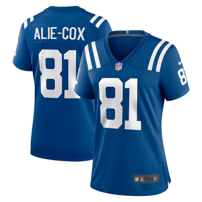 mo alie cox 81 indianapolis colts women team game jersey royal