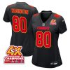 montrell washington 80 kansas city chiefs super bowl lviii champions 4x fashion game women jersey carbon black