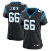 nash jensen 66 carolina panthers women team game jersey black