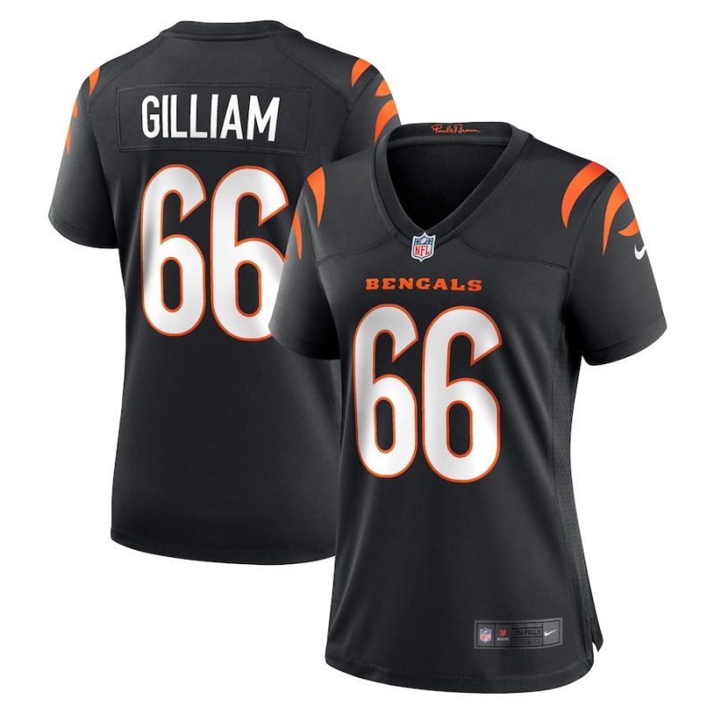 nate gilliam 66 cincinnati bengals women game jersey black