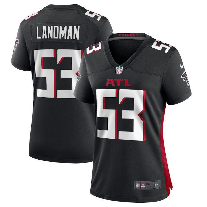 nate landman 53 atlanta falcons game women jersey black