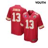 nazeeh johnson 13 kansas city chiefs super bowl lviii patch game youth jersey red