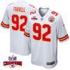 neil farrell 92 kansas city chiefs super bowl lviii champions 4 stars patch game men jersey white