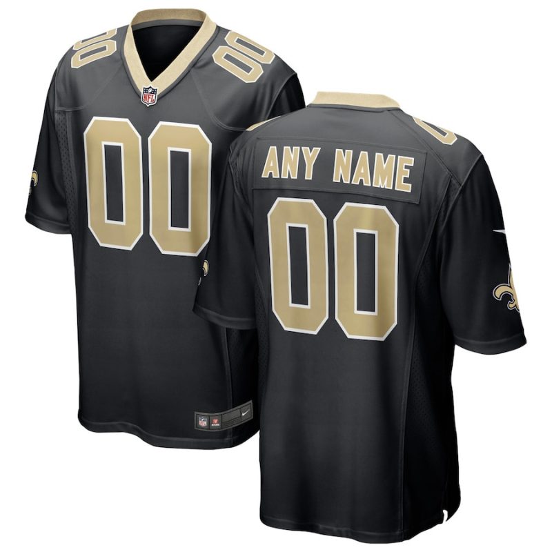 new orleans saints custom game men jersey black