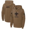 new orleans saints youth 2023 salute to service club fleece pullover hoodie brown