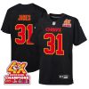 nic jones 31 kansas city chiefs super bowl lviii champions 4x fashion game youth jersey carbon black