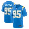 nicholas williams 95 los angeles chargers men game jersey powder blue