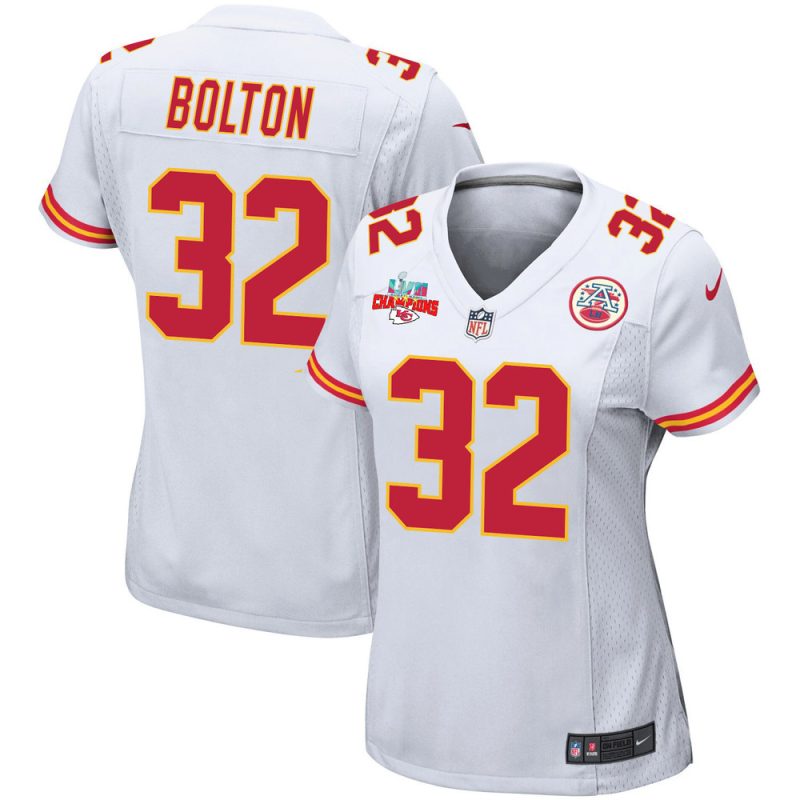 nick bolton 32 kansas city chiefs super bowl lvii champions 3 stars women game jersey white