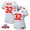 nick bolton 32 kansas city chiefs super bowl lviii champions 4 stars patch game women jersey white