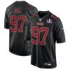 nick bosa 97 san francisco 49ers super bowl lviii patch fashion game men jersey carbon black