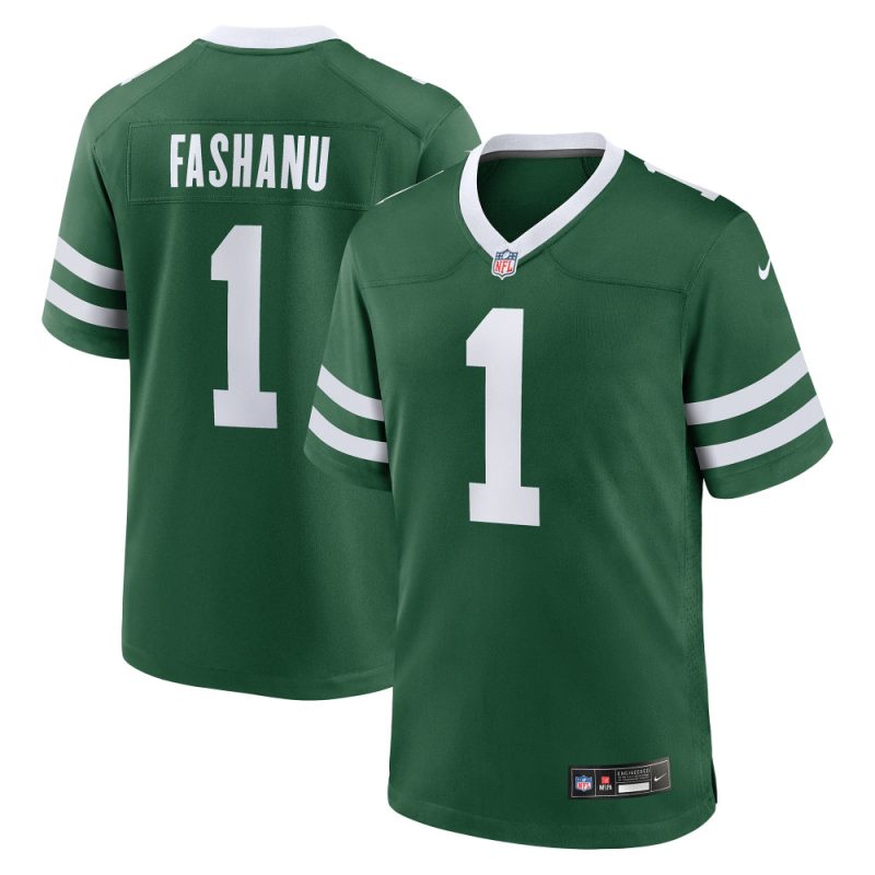 olu fashanu new york jets 2024 nfl draft first round pick player game jersey gotham green