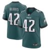 oren burks 42 philadelphia eagles game men jersey midnight green