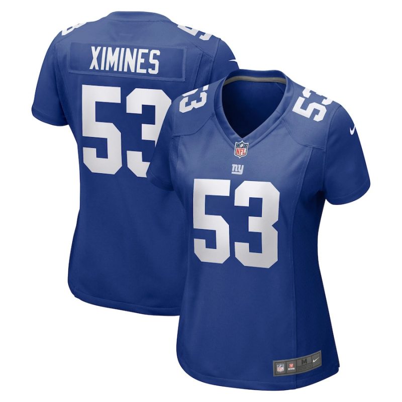 oshane ximines 53 new york giants women game jersey royal