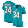 parry nickerson 34 miami dolphins women team game jersey aqua