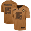 patrick mahomes 15 kansas city chiefs 2023 salute to service limited youth jersey brown