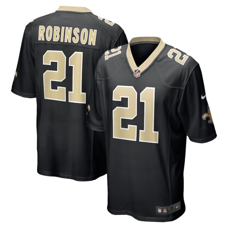 patrick robinson 21 new orleans saints mens game jersey black