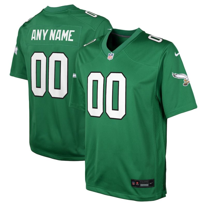 philadelphia eagles youth alternate custom game jersey kelly green