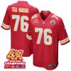 prince tega wanogho 76 kansas city chiefs super bowl lviii champions 4x game men jersey red