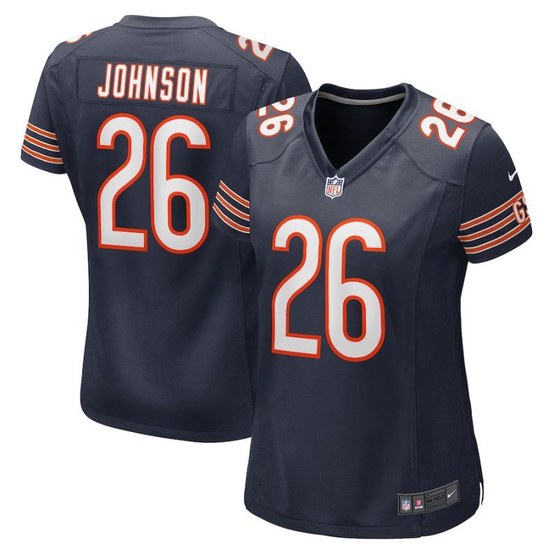 quindell johnson 26 chicago bears women team game jersey navy