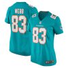 raleigh webb 83 miami dolphins women team game jersey aqua