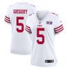 randy gregory 5 san francisco 49ers super bowl lviii patch game women jersey white