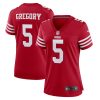 randy gregory 5 san francisco 49ers women game jersey scarlet